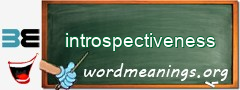 WordMeaning blackboard for introspectiveness